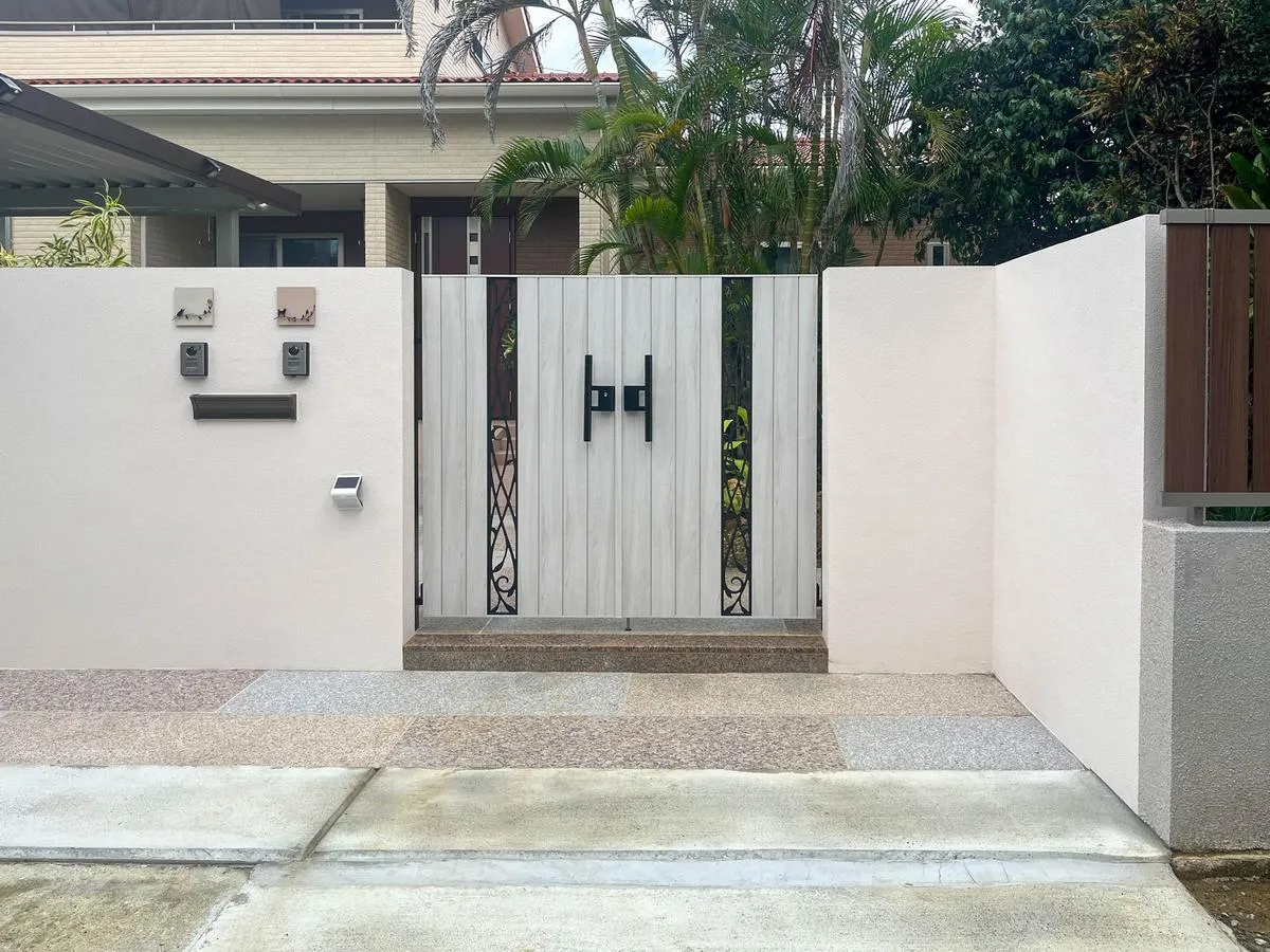 アプローチ・門扉・塗り壁 - 宜野湾市嘉数